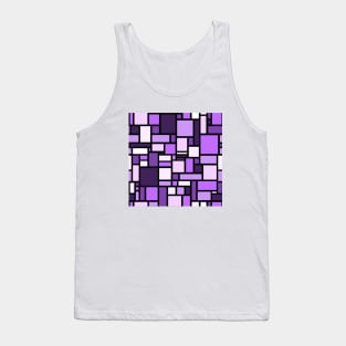 Purple Square and Rectangle Geometric Patterns - Disco Vibes Tank Top